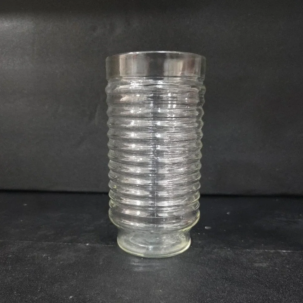 Anchor‎ Hocking Clear Iced Tea Glass, Ribbed Designed Tumbler, Vintage Drinkware